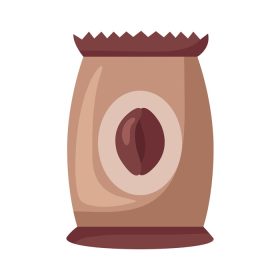 دانلود وکتور نماد کیسه بسته بندی محصول قهوه