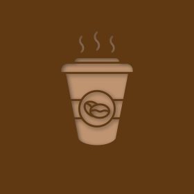 دانلود وکتور قهوه برای رفتن کاغذ برش آیکون فنجان قهوه یکبار مصرف با