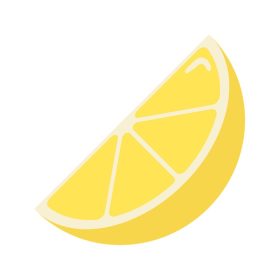 دانلود وکتور برش لیموی رسیده به سبک تخت آیکون قطعه میوه لیمو برای