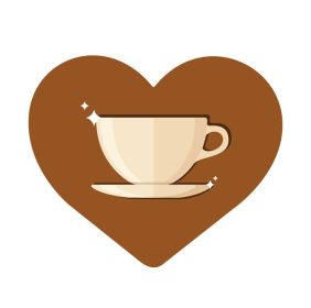 دانلود وکتور فنجان قهوه با نماد شکل قلب