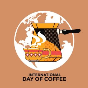 دانلود وکتور کارت تبریک روز جهانی قهوه