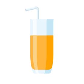 دانلود وکتور لیوان آب پرتقال با نی نوشیدنی به سبک تخت تازه