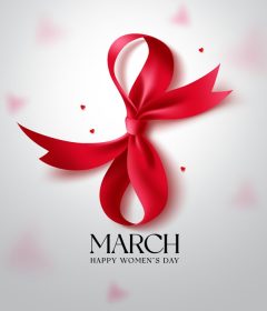 دانلود وکتور متن تبریک روز زنان وکتور پس زمینه راهپیمایی به رنگ قرمز