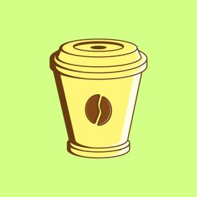دانلود وکتور زرد یک فنجان قهوه وکتور تصویر