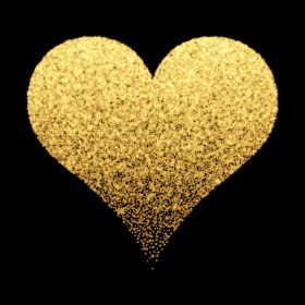 دانلود وکتور پس زمینه تزئینی با طرح قلب طلایی درخشان