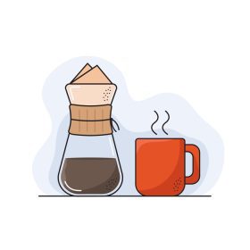 دانلود تصویر برداری از یک لیوان قهوه قرمز جدا شده قهوه رانش