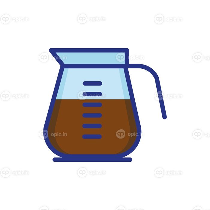 دانلود وکتور قهوه در قوری نوشیدنی ایزوله نماد