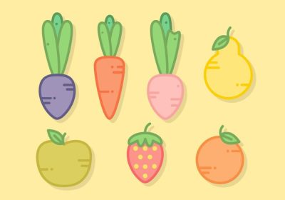 دانلود وکتور یک تصویر برداری رایگان از چند میوه و سبزیجات تازه مناسب برای پروژه شما امیدوارم از آن لذت ببرید