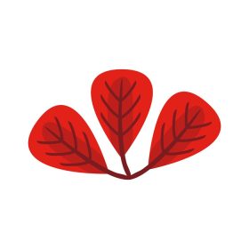 دانلود وکتور قلب های پاییزی به شکل برگ های تخت نماد استایل