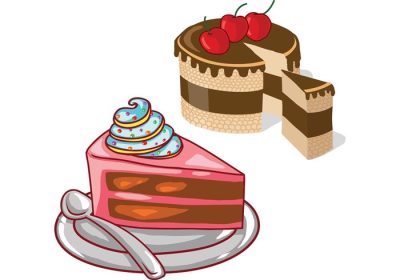 دانلود وکتور دو وکتور کیک به سبک کارتونی بخور