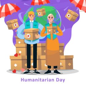 دانلود وکتور کمک بشریت برای روز بشردوستانه