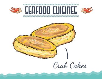 دانلود وکتور کیک خرچنگ با لیمو کیک ماهی محبوب ایالات متحده