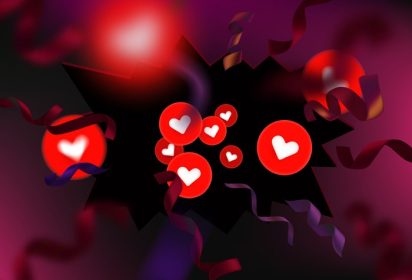 دانلود وکتور انفجار آیکون قلب مفهوم واکنش رسانه های اجتماعی