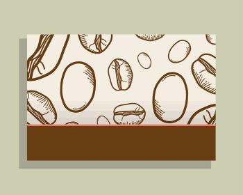 دانلود وکتور پوستر سفید با طرح وکتور دانه های قهوه