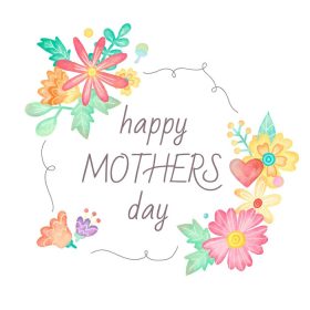 دانلود وکتور تصویر گل آبرنگ با زیور آلات برای استفاده در روز مادر