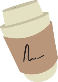 دانلود وکتور یک فنجان قهوه مسافرخانه ظرفی با نام روی آن جدا شده روی پس زمینه سفید شیشه جاوا یا جو برای رئیس بزرگ در دفتر