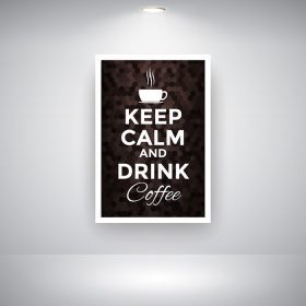 دانلود وکتور زیبا حفظ آرامش و نوشیدن قهوه روی دیوار برای هر نوع پروژه و استفاده