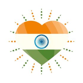 دانلود وکتور قلب با پرچم هند
