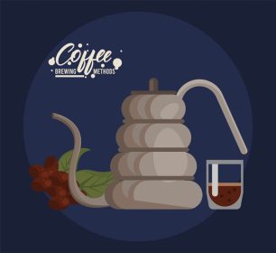 دانلود وکتور کتری گردن غاز روش دم کردن قهوه