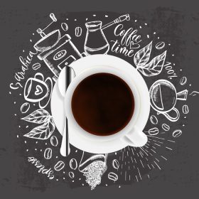 دانلود وکتور قهوه طرح ابله تصویری در مورد زمان قهوه