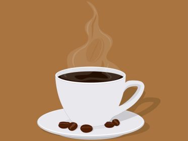 دانلود وکتور فنجان قهوه سیاه معطر با تصویر وکتور بخار