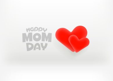 دانلود وکتور کارت وکتور روز مادر مبارک با دو قلب قرمز مادر و فرزند
