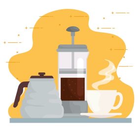 دانلود وکتور طرح روش های دم کردن قهوه