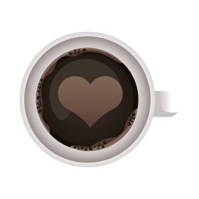 دانلود وکتور نوشیدنی فنجان قهوه با نماد قلب