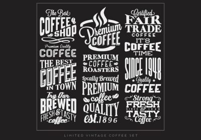 دانلود وکتور این مجموعه از نشانه های قهوه برای کافه های فنجان قهوه ایده آل است و این تصویر به لطف استودیوی vintage vectors در vecteezy در دسترس است.