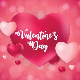 دانلود وکتور کارت تبریک روز ولنتاین با تصویر وکتور قلب