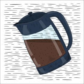 دانلود وکتور تصویر برداری قهوه با دست طراحی شده برای برچسب پوستر کارت تبریک وب سند و سایر سطوح تزئینی
