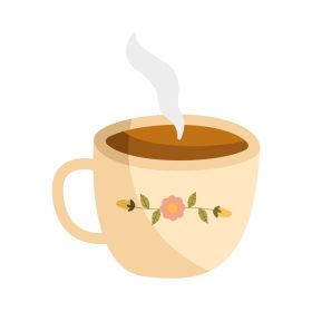 دانلود وکتور نوشیدنی قهوه داغ در فنجان سرامیکی