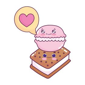 دانلود وکتور غذای ناز بستنی ماکارونی عشق قلب شیرین شیرینی شیرینی شیرینی کارتون وکتور تصویر طرح جدا شده