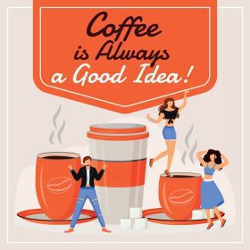دانلود وکتور قهوه همیشه یک ایده خوب ماکت پست رسانه های اجتماعی است