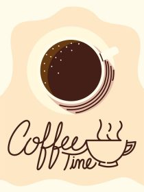 دانلود وکتور زمان قهوه برای پوستر