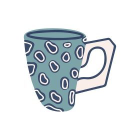 دانلود وکتور یک فنجان با طرح پلنگ جدا شده بر روی پس زمینه سفید تصویر کارتونی مسطح تصویر برداری