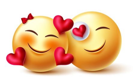 دانلود وکتور ایموجی ولنتاین زوج وکتور طرح مفهومی emojis d