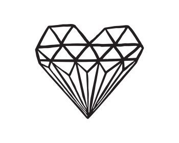 دانلود وکتور طرحی از الماس به شکل قلب کریستال بی رنگ