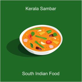 دانلود وکتور غذاهای خوشمزه هندی جنوبی به سبک کرالا sambar برای اونام