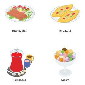 دانلود وکتور عناصر غذای ترکی