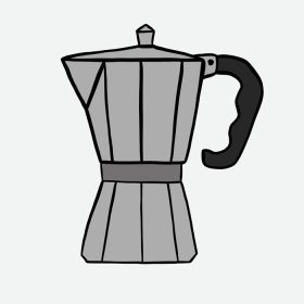 دانلود وکتور ابله طرحی با دست آزاد از دیگ دم قهوه