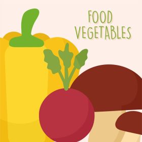 دانلود وکتور سبزیجات غذایی مانند چغندر پاپریکا و قارچ