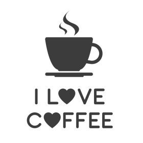 دانلود وکتور آیکون ساده I love coffee یک فنجان قهوه وکتور تصویر