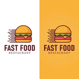 دانلود وکتور الگوی طراحی لوگوی فست فود برگر مدرن همبرگر