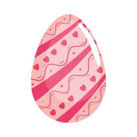 دانلود وکتور تخم مرغ صورتی شاد عید پاک نقاشی شده با قلب