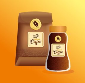 دانلود مجموعه ماکت قهوه وکتور برای طراحی پکیج