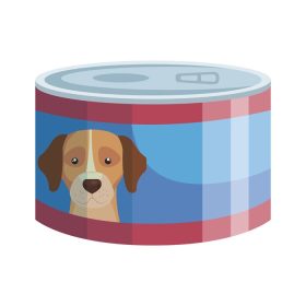 دانلود وکتور غذا برای سگ در قوطی آیکون جدا شده