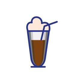 دانلود وکتور قهوه یخ در فنجان نوشیدنی ایزوله نماد