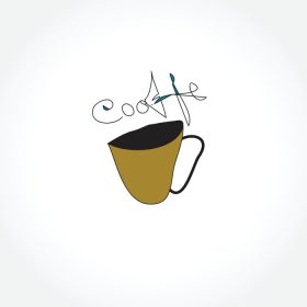 دانلود وکتور قهوه در فنجان وکتور تصویری طرح دکوراتیو به سبک مسطح