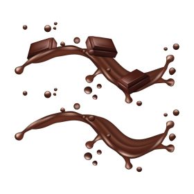 دانلود وکتور شکلات اسپلش های واقعی نوشیدنی های قهوه ای موج قهوه